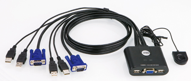 ケーブル一体型 2ポートUSB KVMスイッチ CS22U | 製品情報 | ATEN | プリンストン