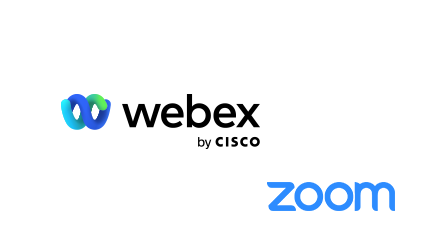 Webex、Zoomのロゴ画像